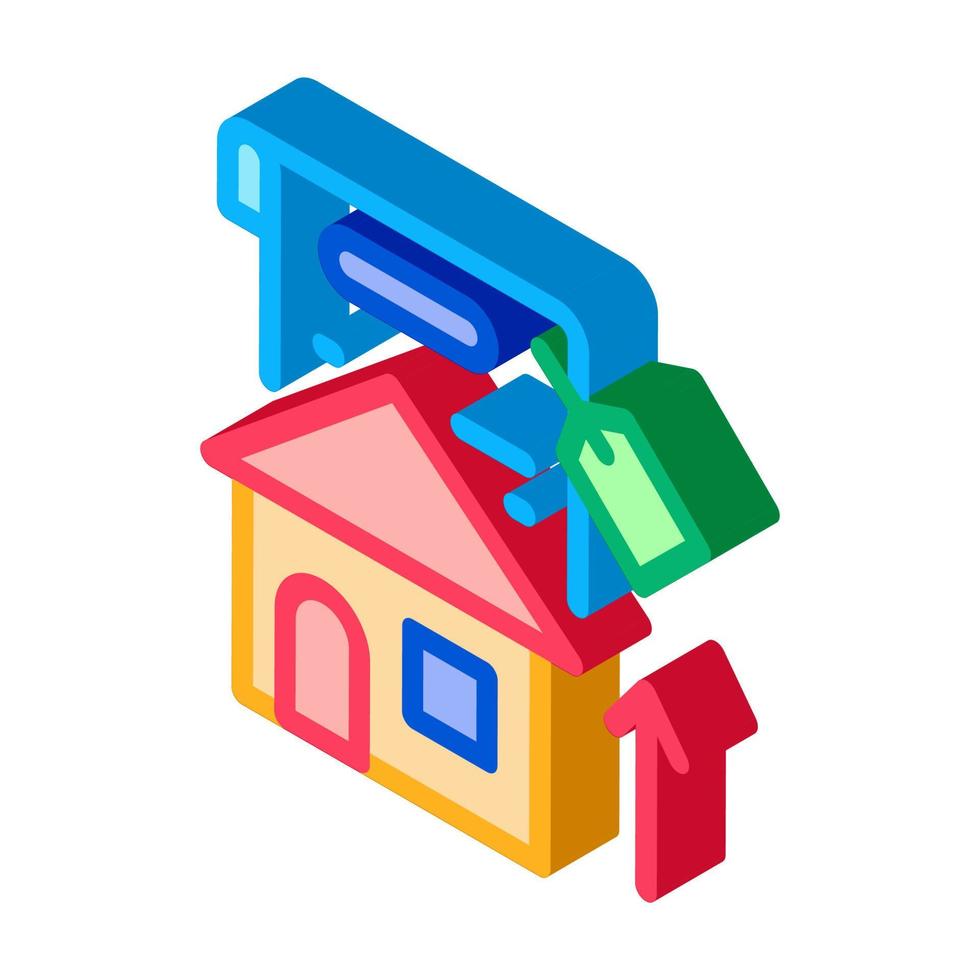 investment in house isometric icon vector illustration