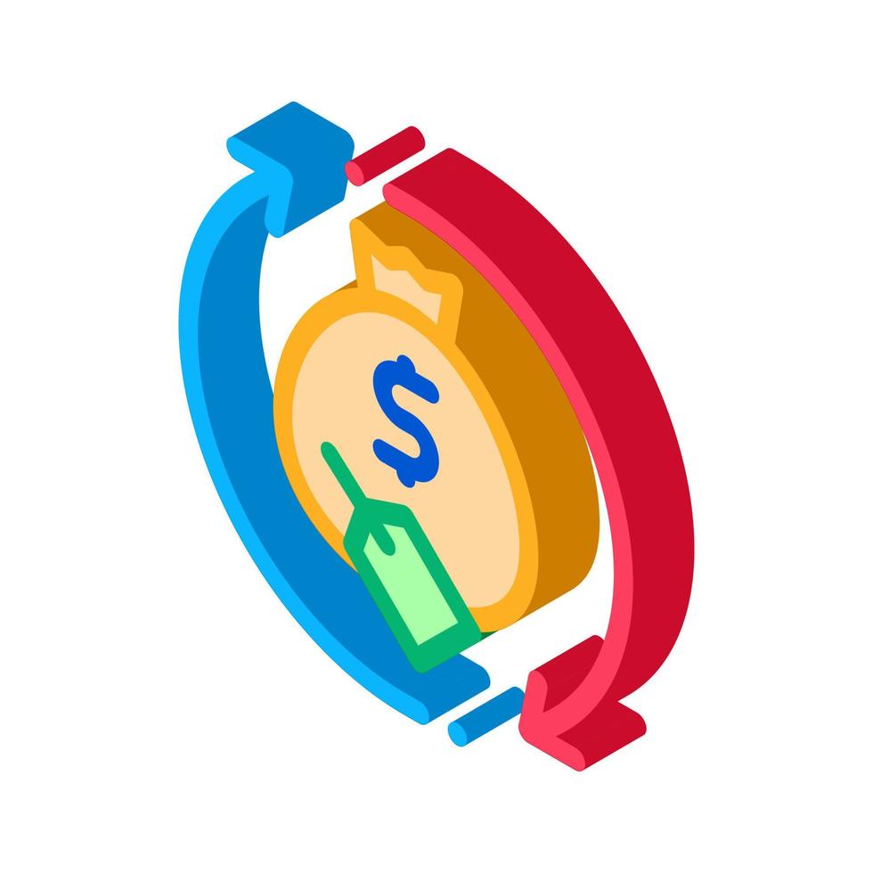 money bag repeat isometric icon vector illustration