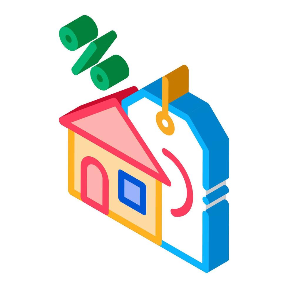 ilustración de vector de icono isométrico de compra de vivienda de interés