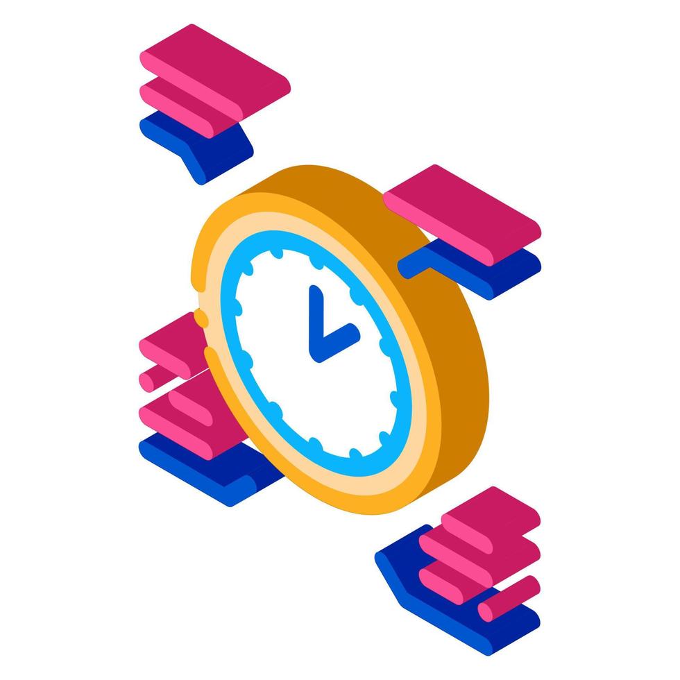 reloj tiempo vida sana icono isométrico ilustración vectorial vector