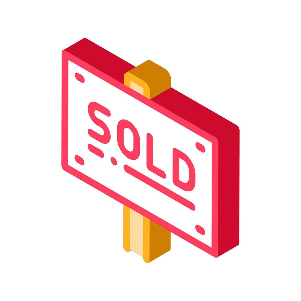 Tablet For Real Estate Sold isometric icon vector illustration