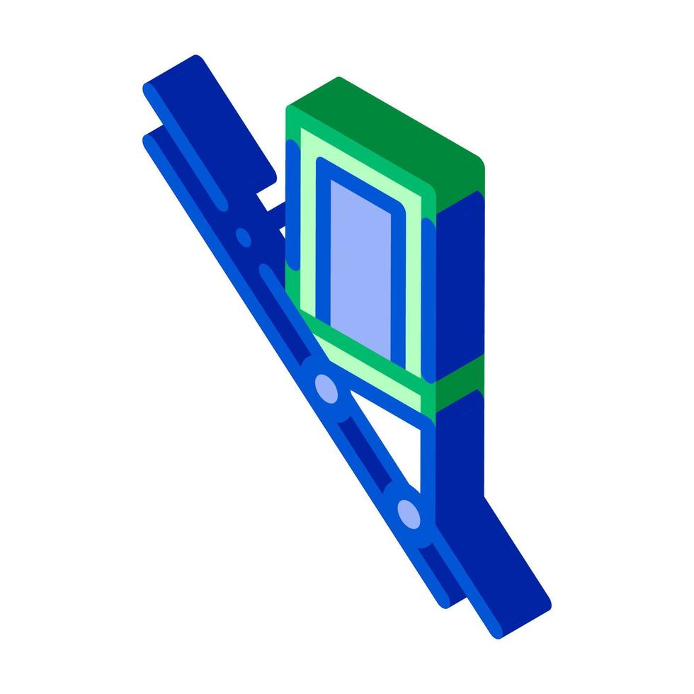 ilustración de vector de icono isométrico de ascensor inclinado de transporte público