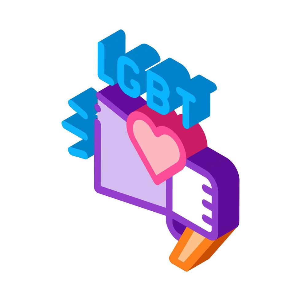 lgbt loudspeaker isometric icon vector illustration