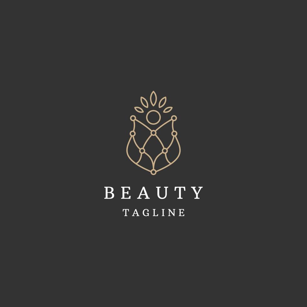 mujer belleza logo icono diseño plantilla vector plano