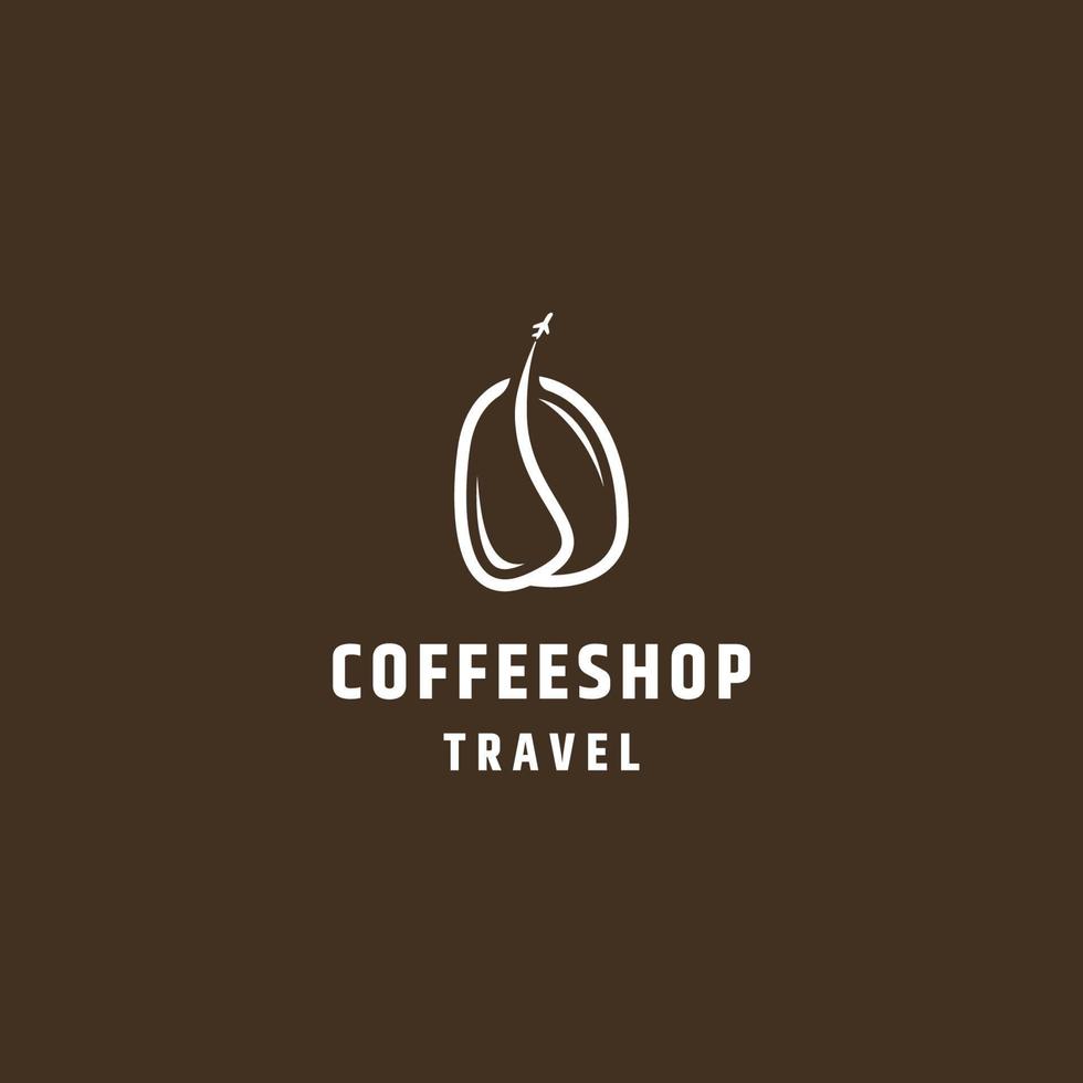 Coffee beans travel logo icon design template vector