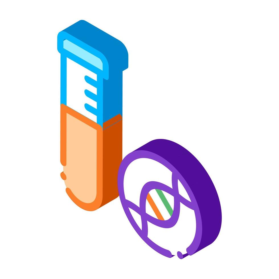 Glass Vial With Liquid Biomaterial isometric icon vector