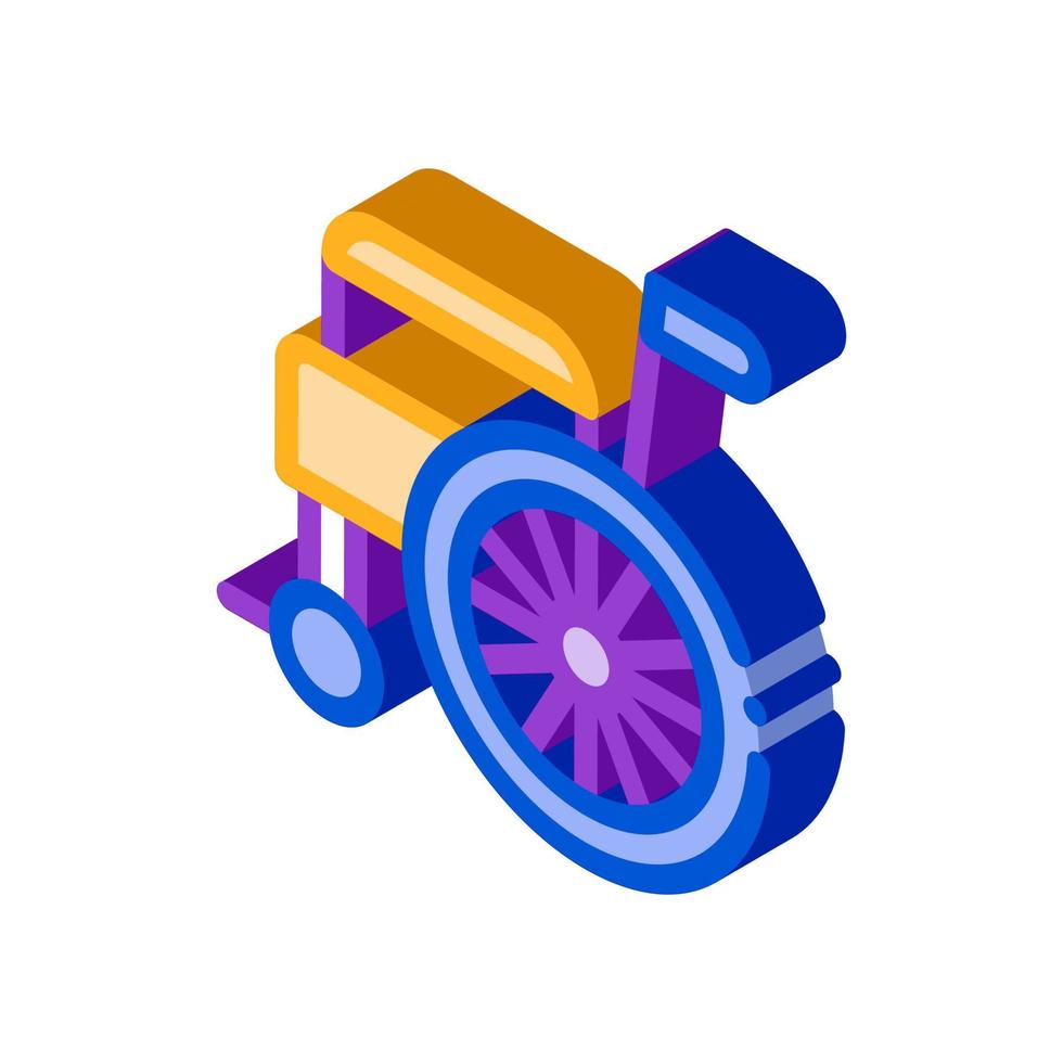 icono isométrico del equipo de silla de ruedas autopropulsado vector