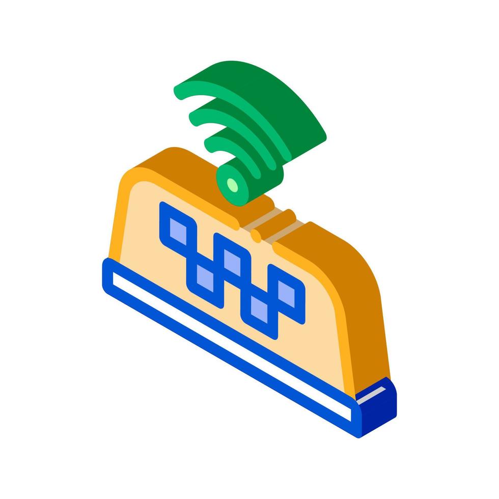 Presence of Wi-Fi in Taxi Online isometric icon vector illustration