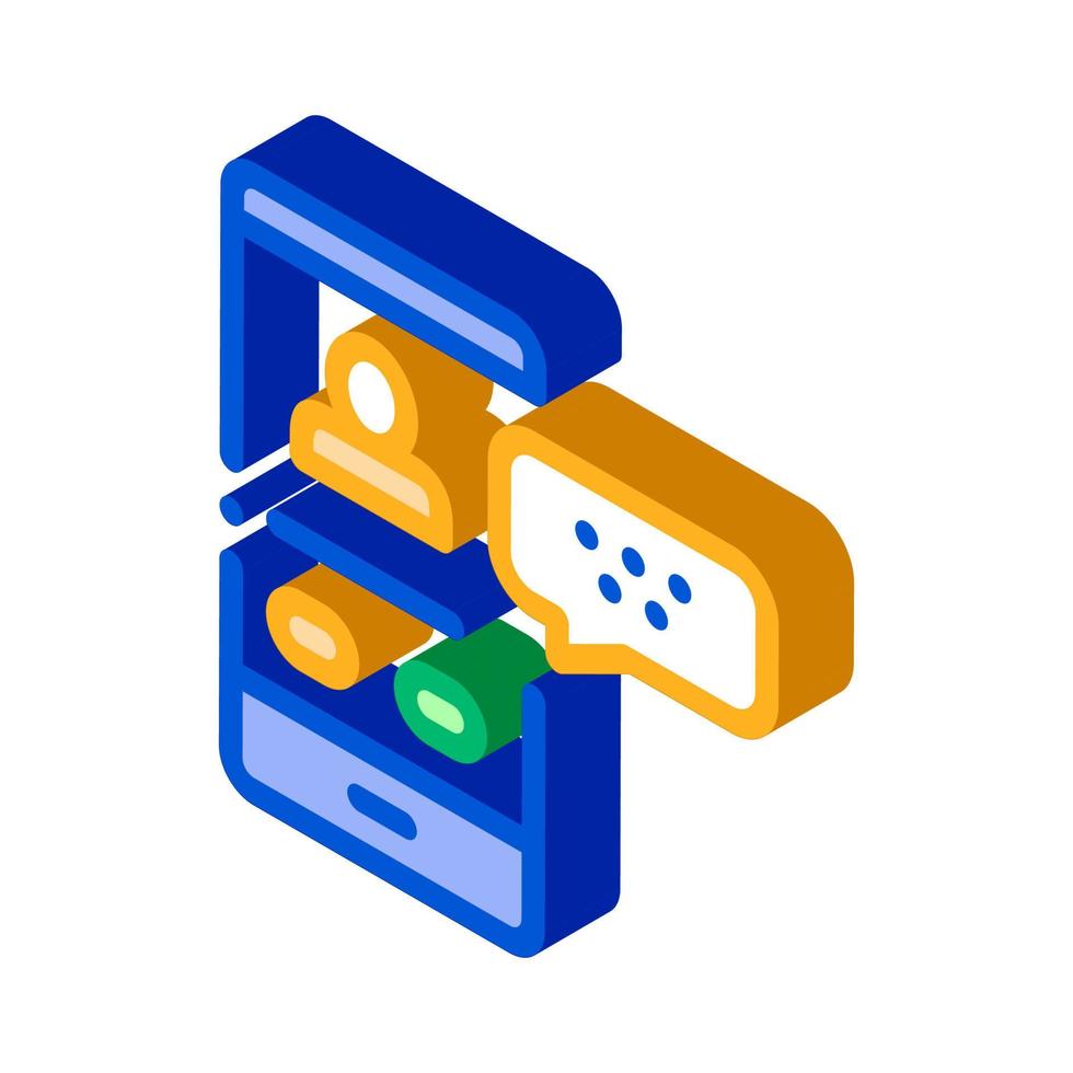 Passenger Incoming Call Online isometric icon vector illustration