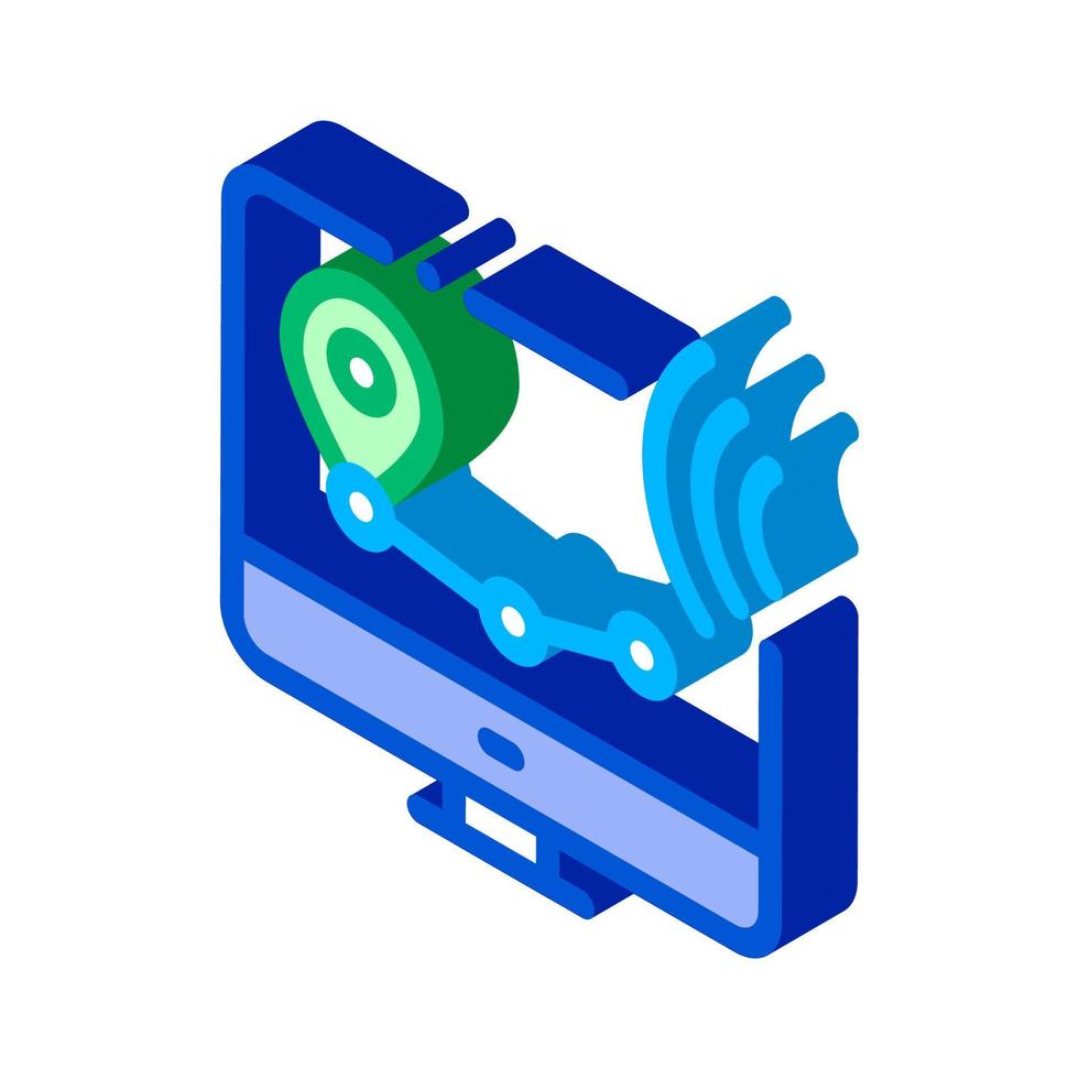 Wi-Fi Wireless Surveillance Voice Control isometric icon vector illustration