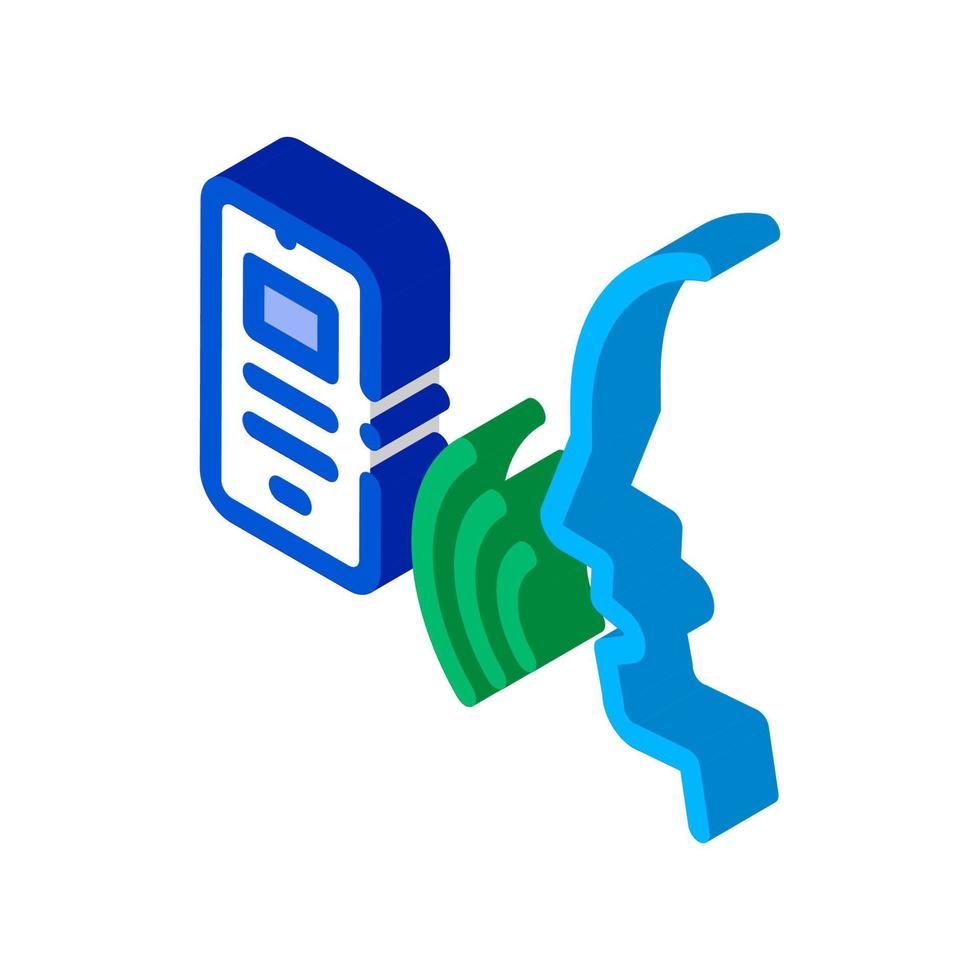 Smartphone Voice Control isometric icon vector illustration