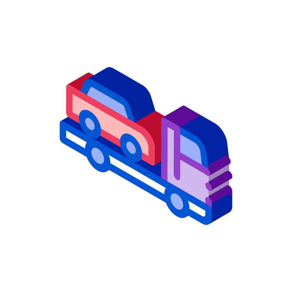 Truck Picks Up Car isometric icon vector illustration