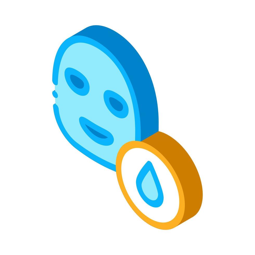 Facial Mask Water Drop isometric icon vector illustration