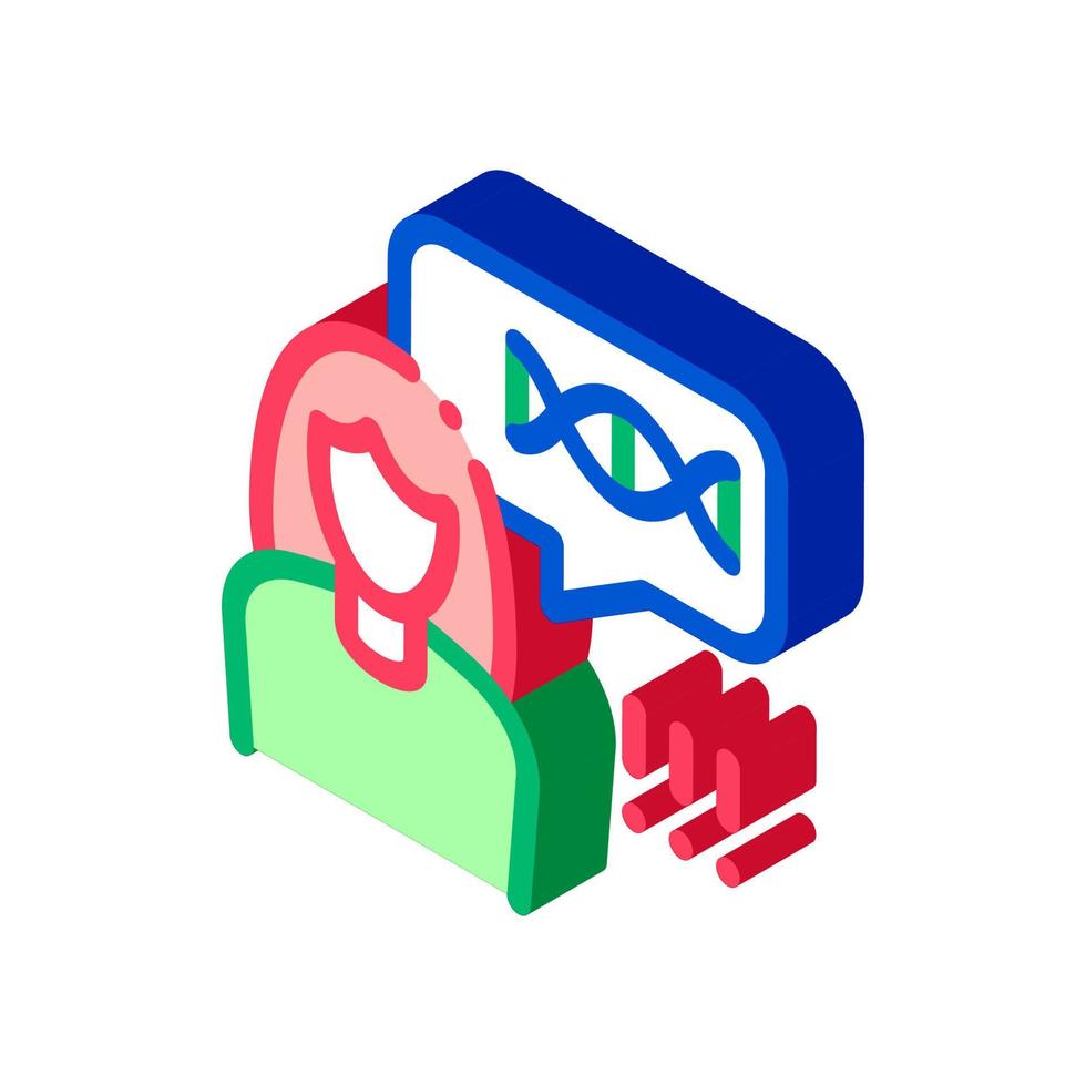 Woman Genetic Molecule isometric icon vector illustration