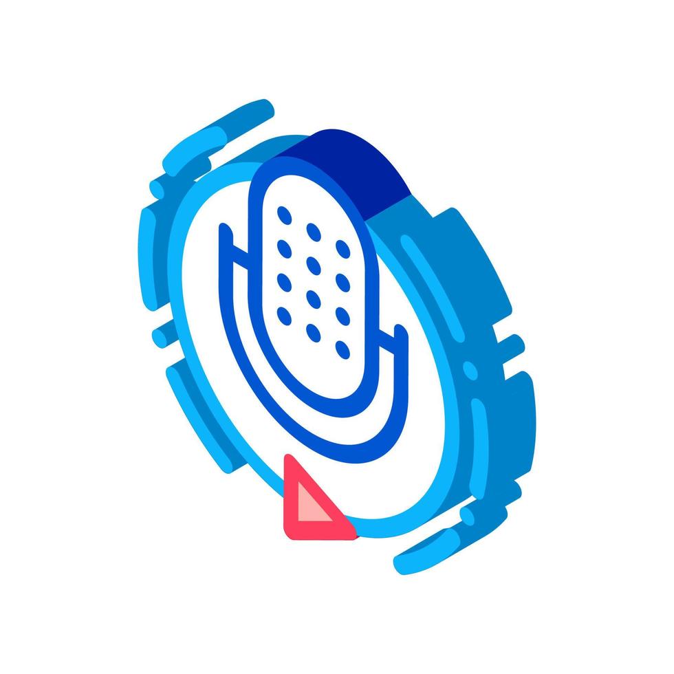 Broadcasting Microphone isometric icon vector illustration