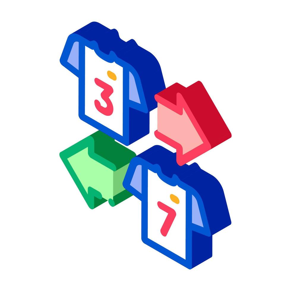 Teams T-shirt Exchange isometric icon vector illustration