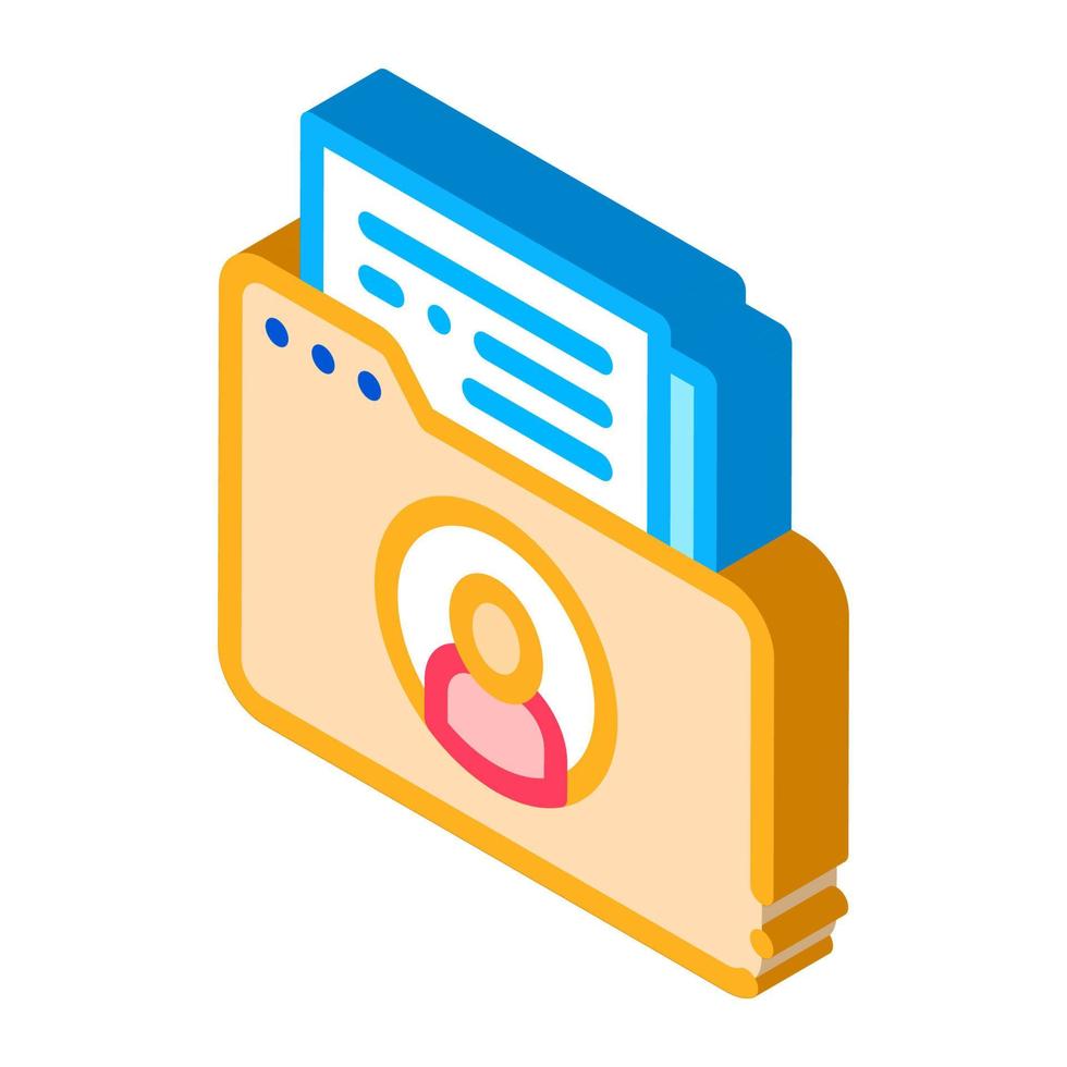 carpeta con archivos icono isométrico ilustración vectorial vector