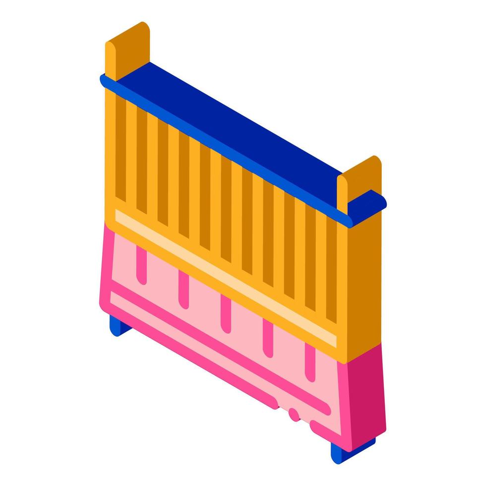 Cot Baby Bed isometric icon vector illustration