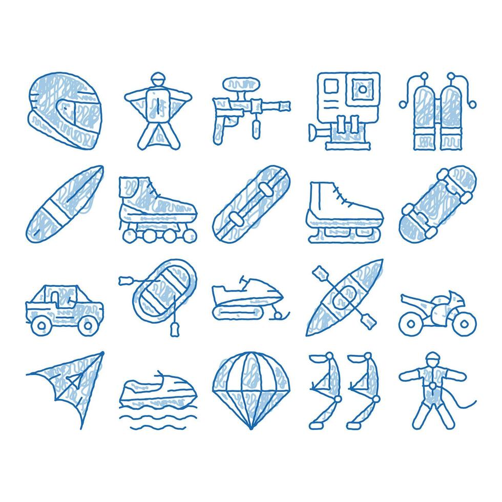 Extreme Sport Activity icon hand drawn illustration vector