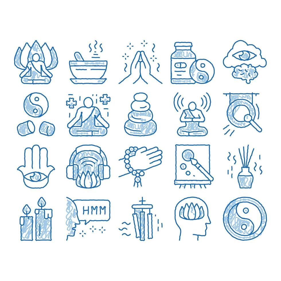 Meditation Practice icon hand drawn illustration vector