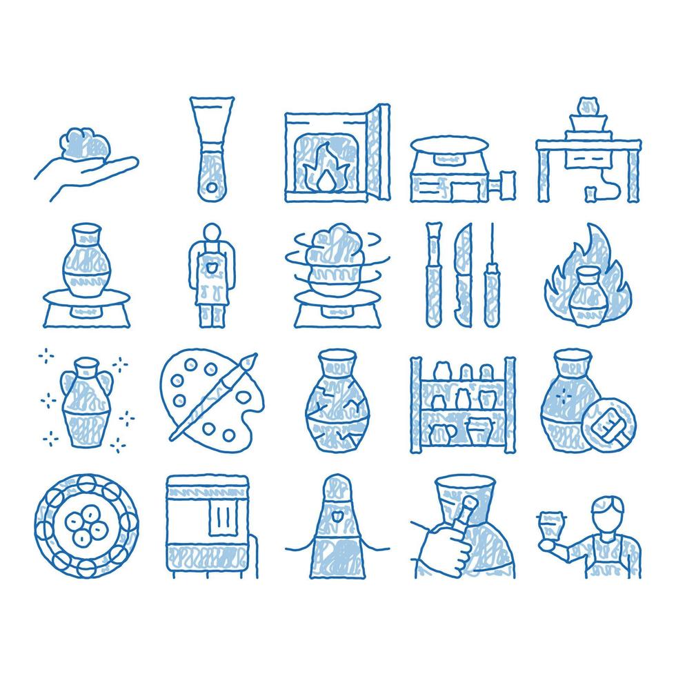 Pottery And Ceramics icon hand drawn illustration vector