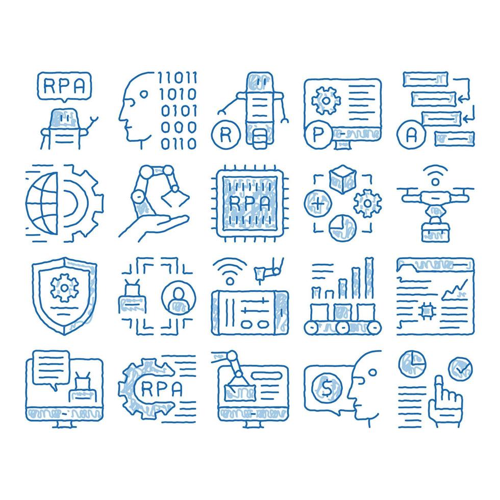 Rpa Robotic Process Automation icon hand drawn illustration 19476242 ...