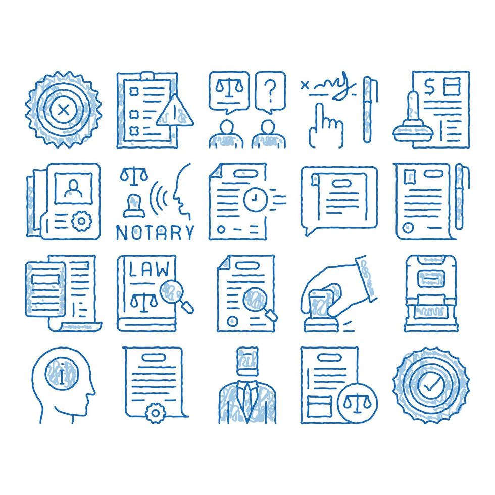 Notary Service Agency icon hand drawn illustration vector