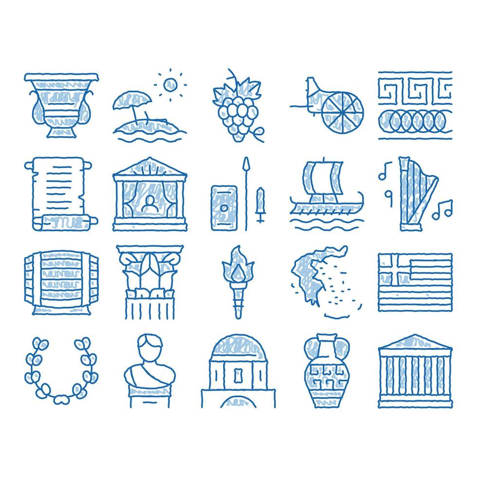 Greece Country History icon hand drawn illustration vector