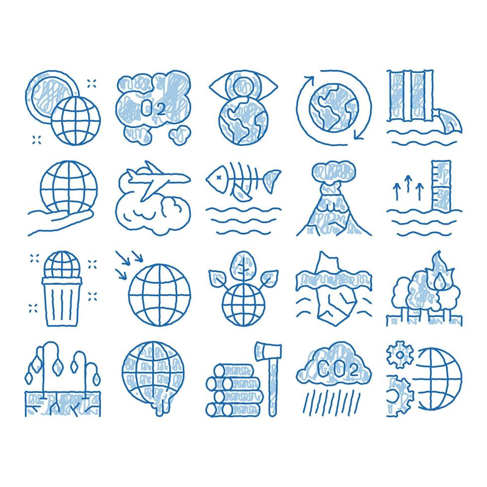 Climate Change Ecology icon hand drawn illustration vector