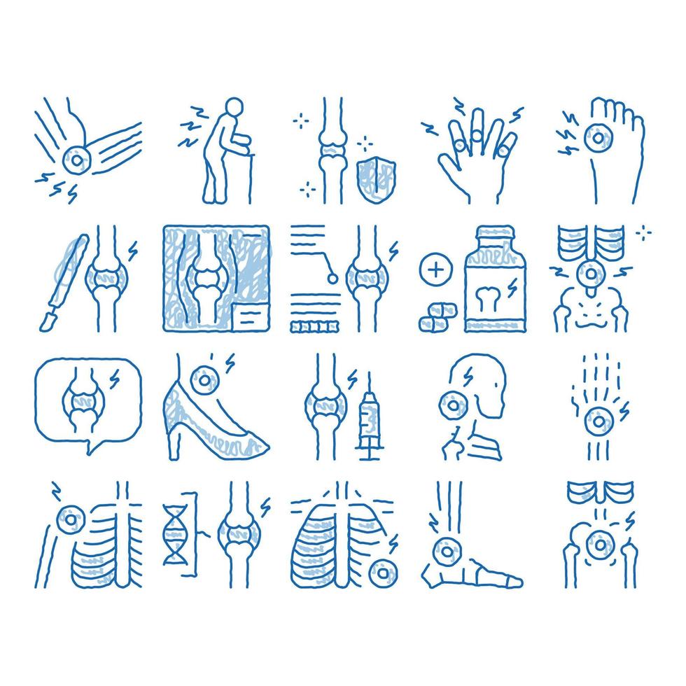 ilustración de dibujado a mano de icono de enfermedad de artritis vector