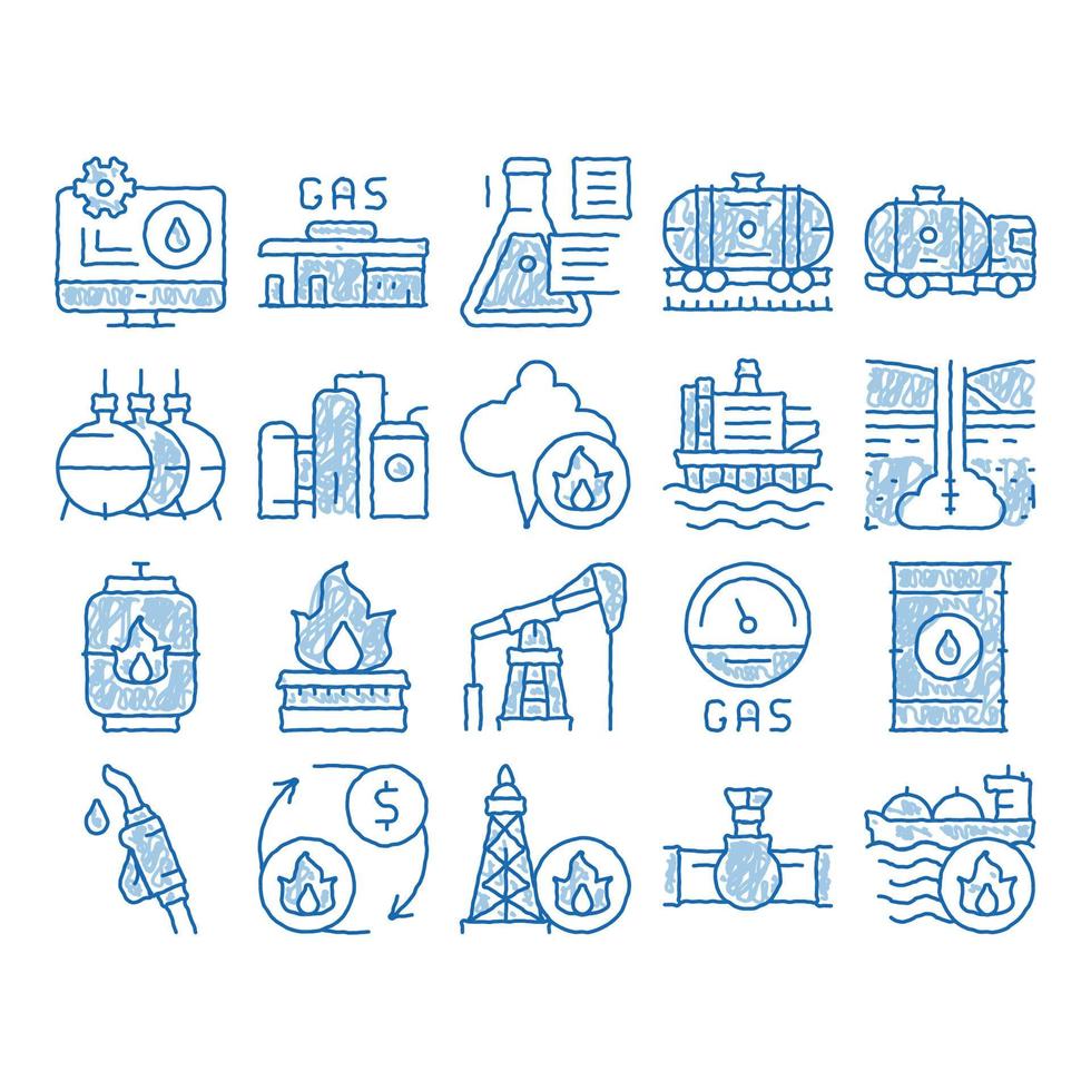 Gas Fuel Industry icon hand drawn illustration vector