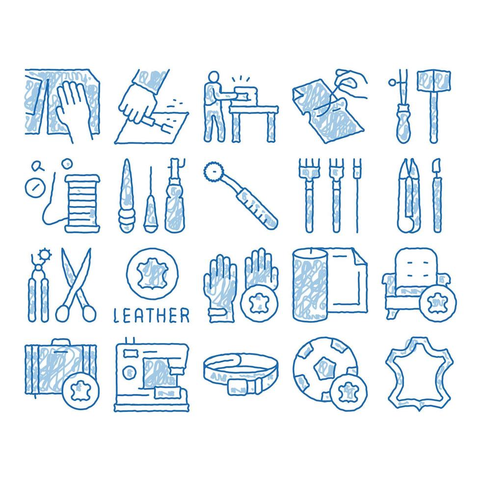 Leatherworking Job icon hand drawn illustration vector