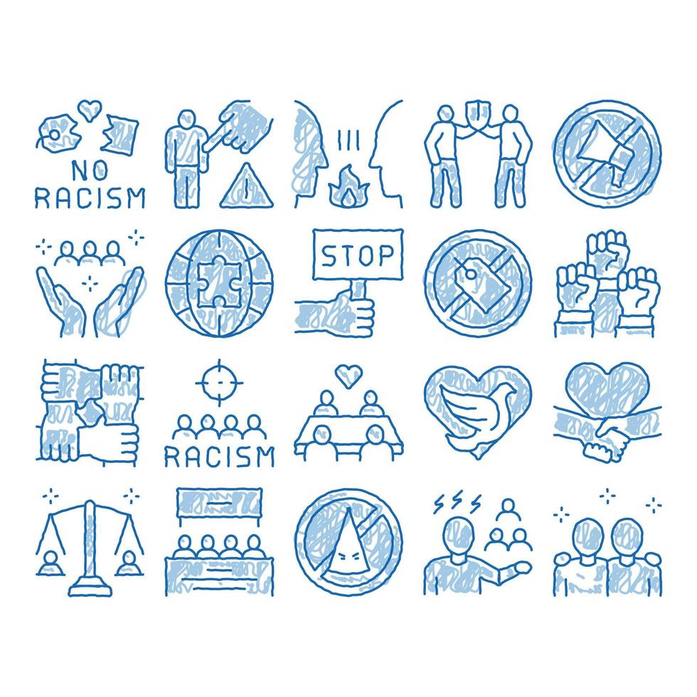 Racism Discrimination icon hand drawn illustration vector