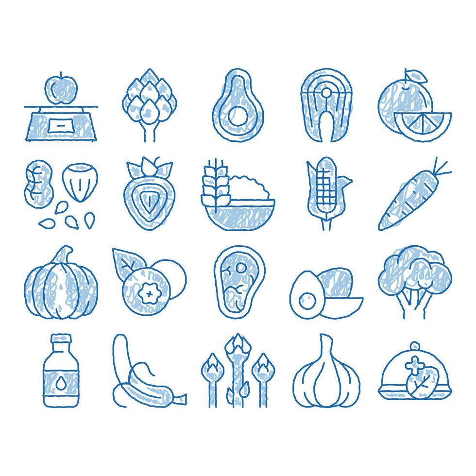 comida sana vector icono dibujado a mano ilustración