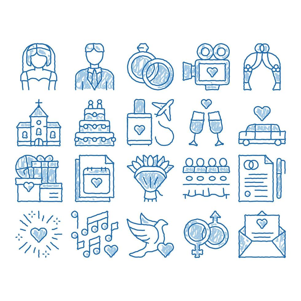 Wedding Vector icon hand drawn illustration