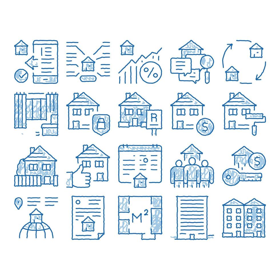 Apartment Building icon hand drawn illustration vector