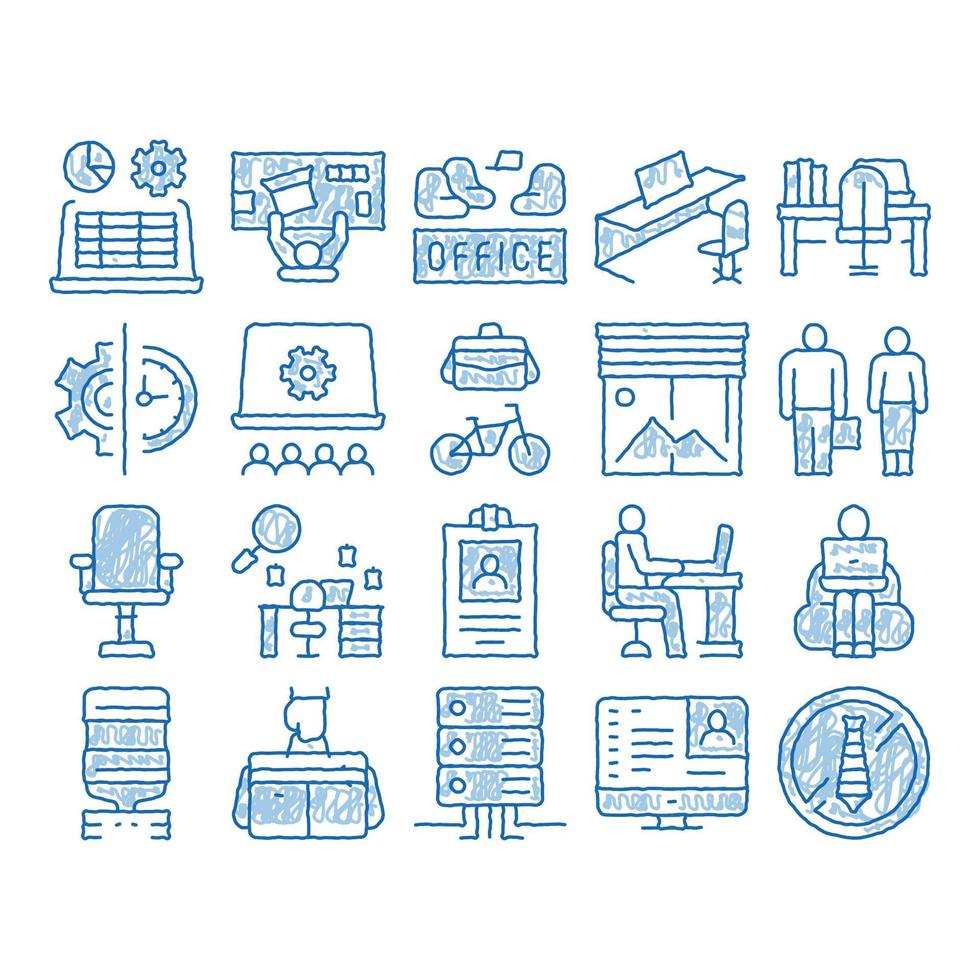 Office And Workplace icon hand drawn illustration vector