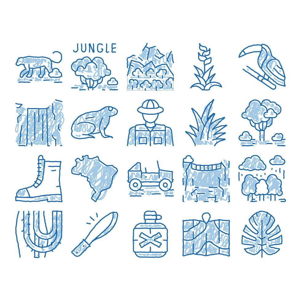 Jungle Tropical Forest icon hand drawn illustration vector