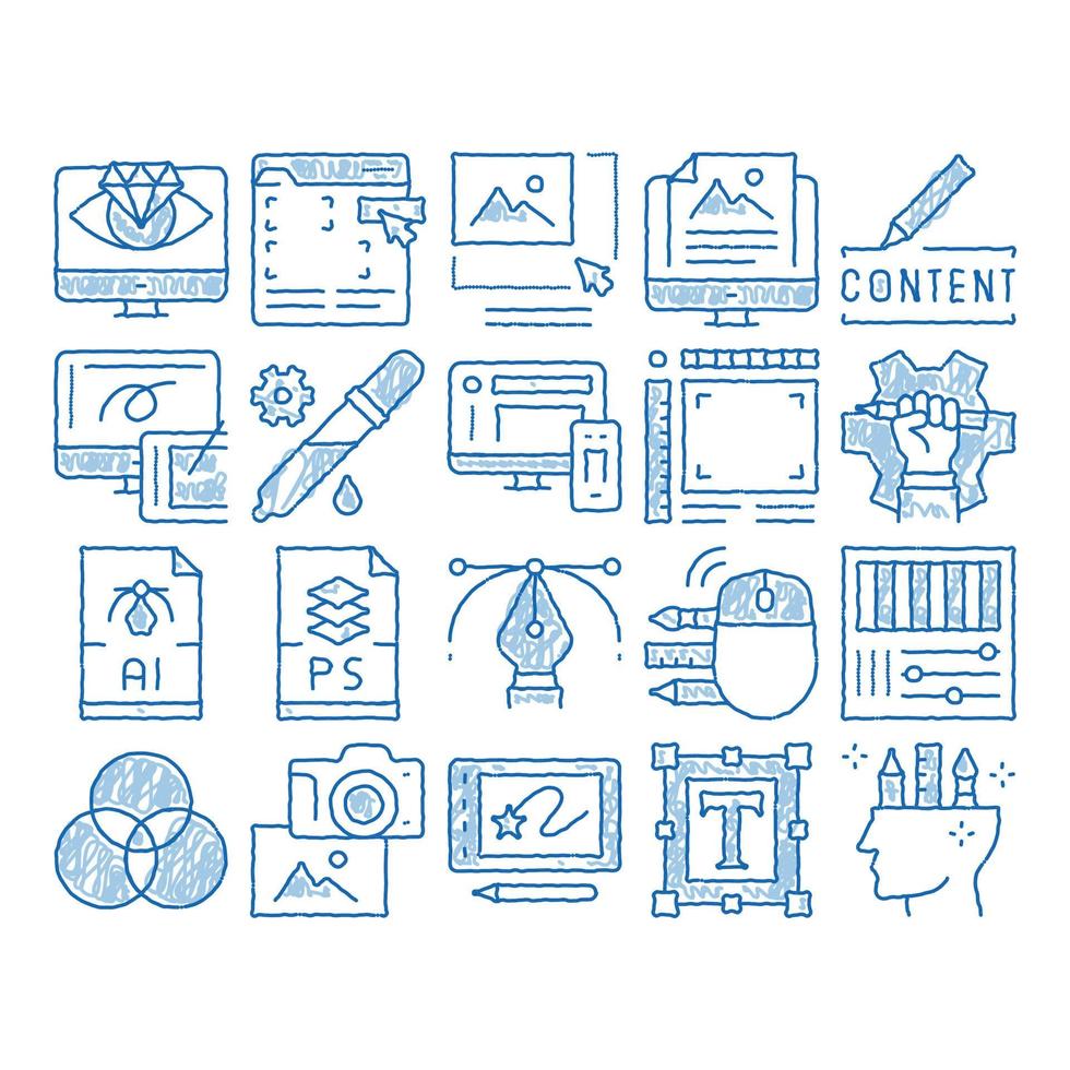 Graphic Design And icon hand drawn illustration vector