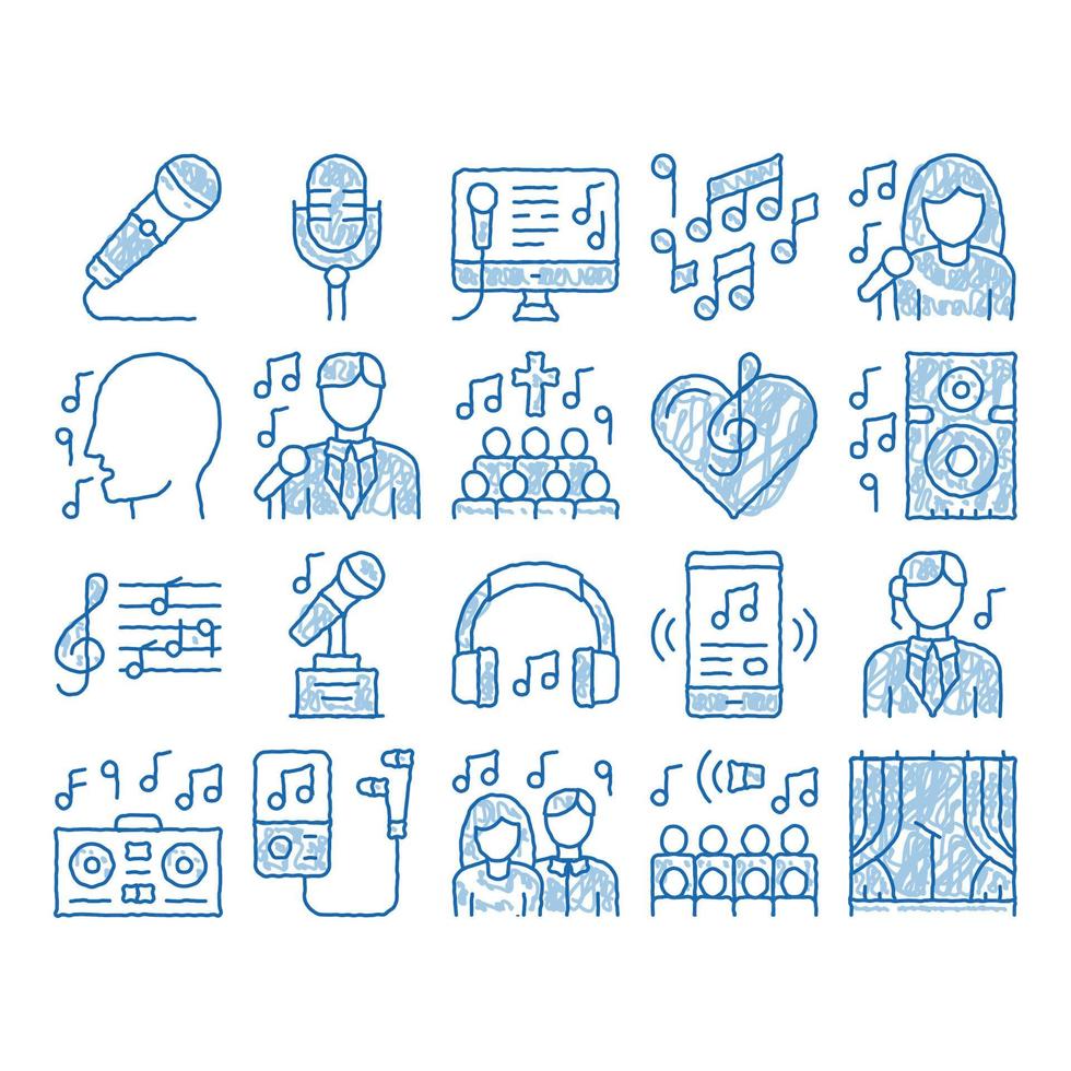 Singing Song icon hand drawn illustration vector