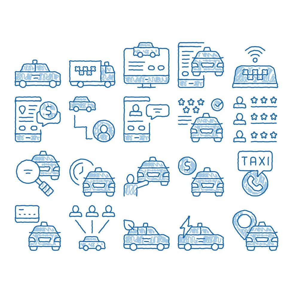 OnTaxi icon hand drawn illustration vector