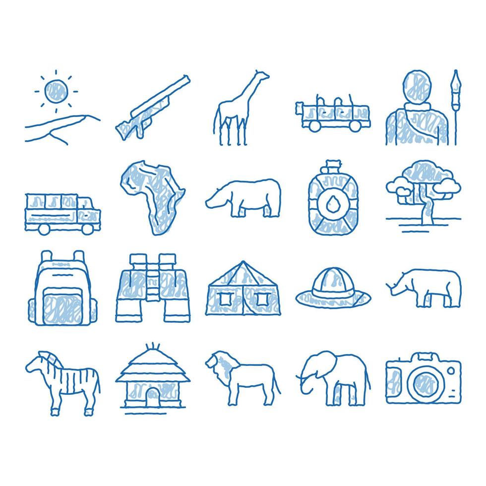 Safari Travel icon hand drawn illustration vector