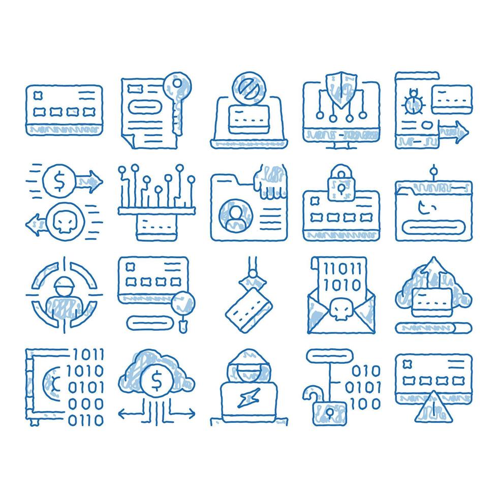 Carder Hacker icon hand drawn illustration vector