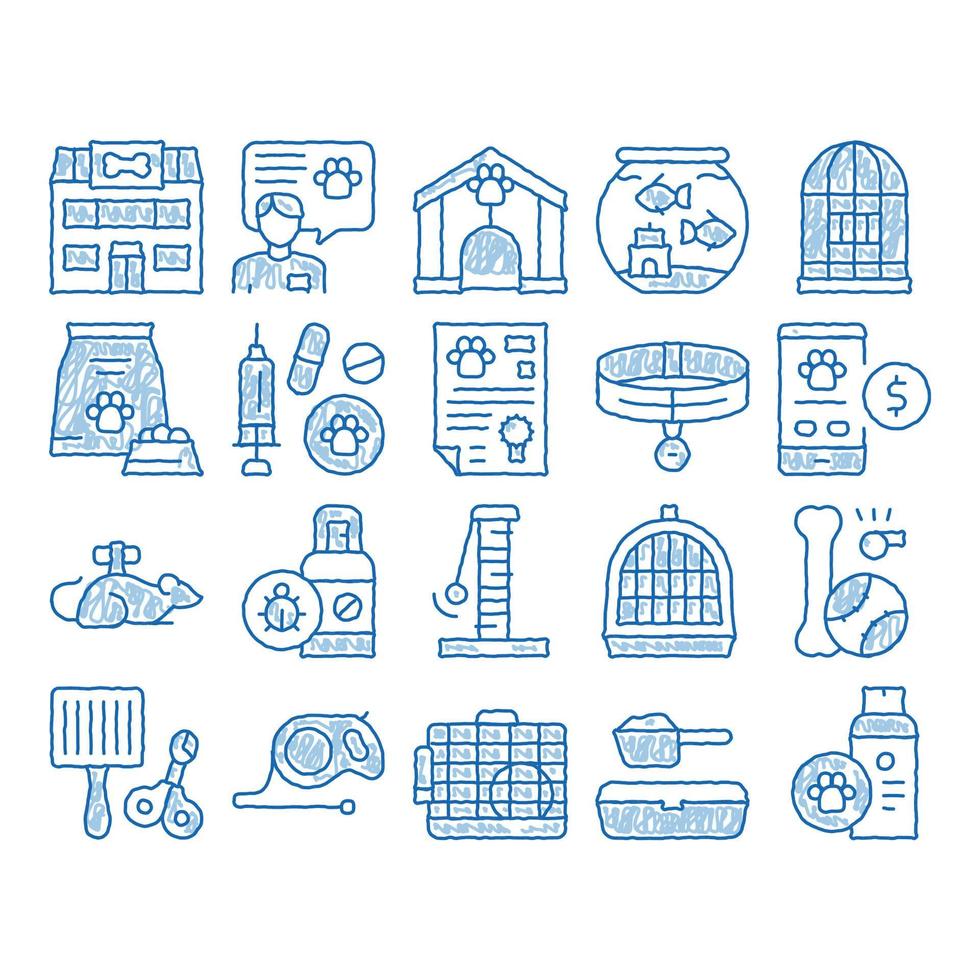 Pet Shop icon hand drawn illustration vector
