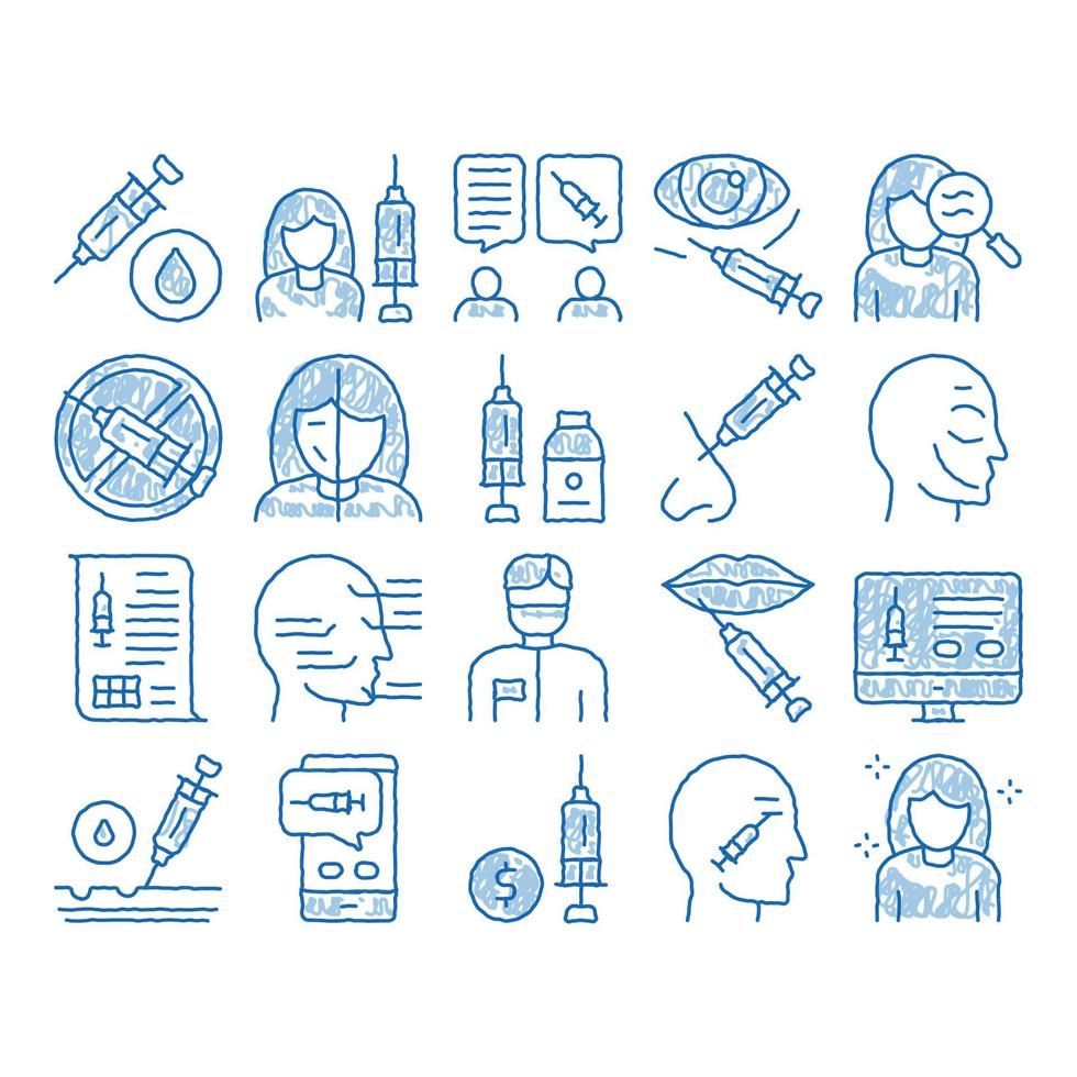 Injections icon hand drawn illustration vector