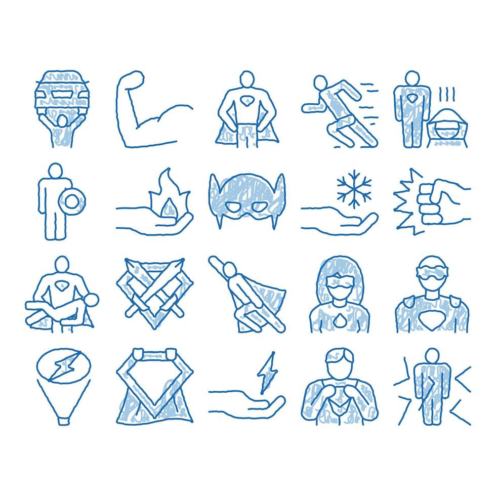 Super Hero icon hand drawn illustration vector