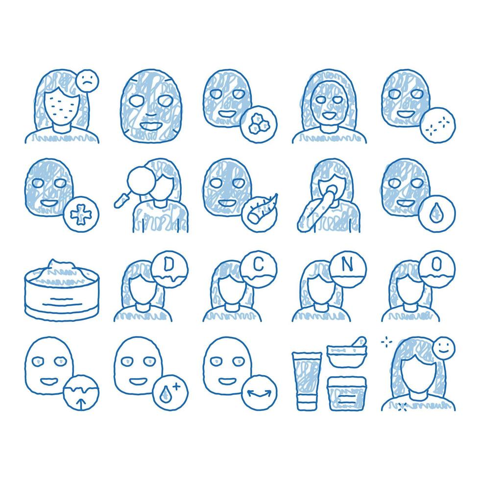 Facial Mask Healthcare icon hand drawn illustration vector