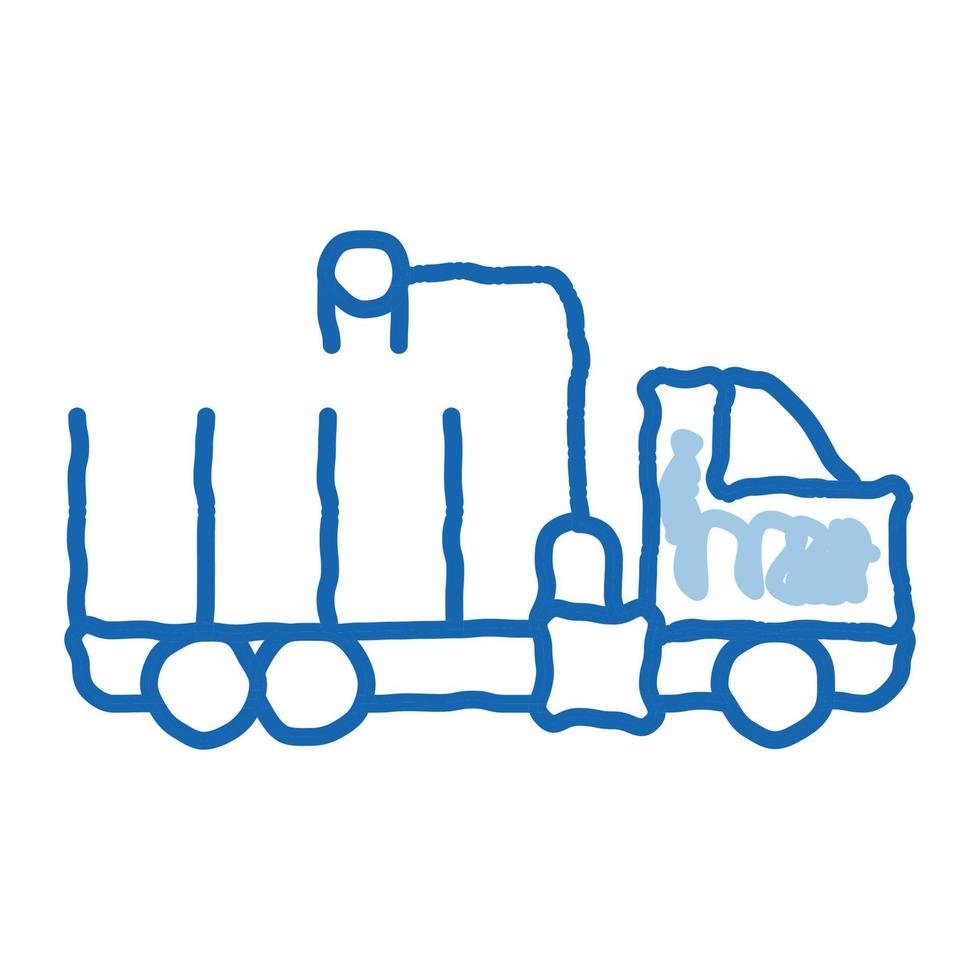 Cargo Water Trailer Vehicle doodle icon hand drawn illustration vector