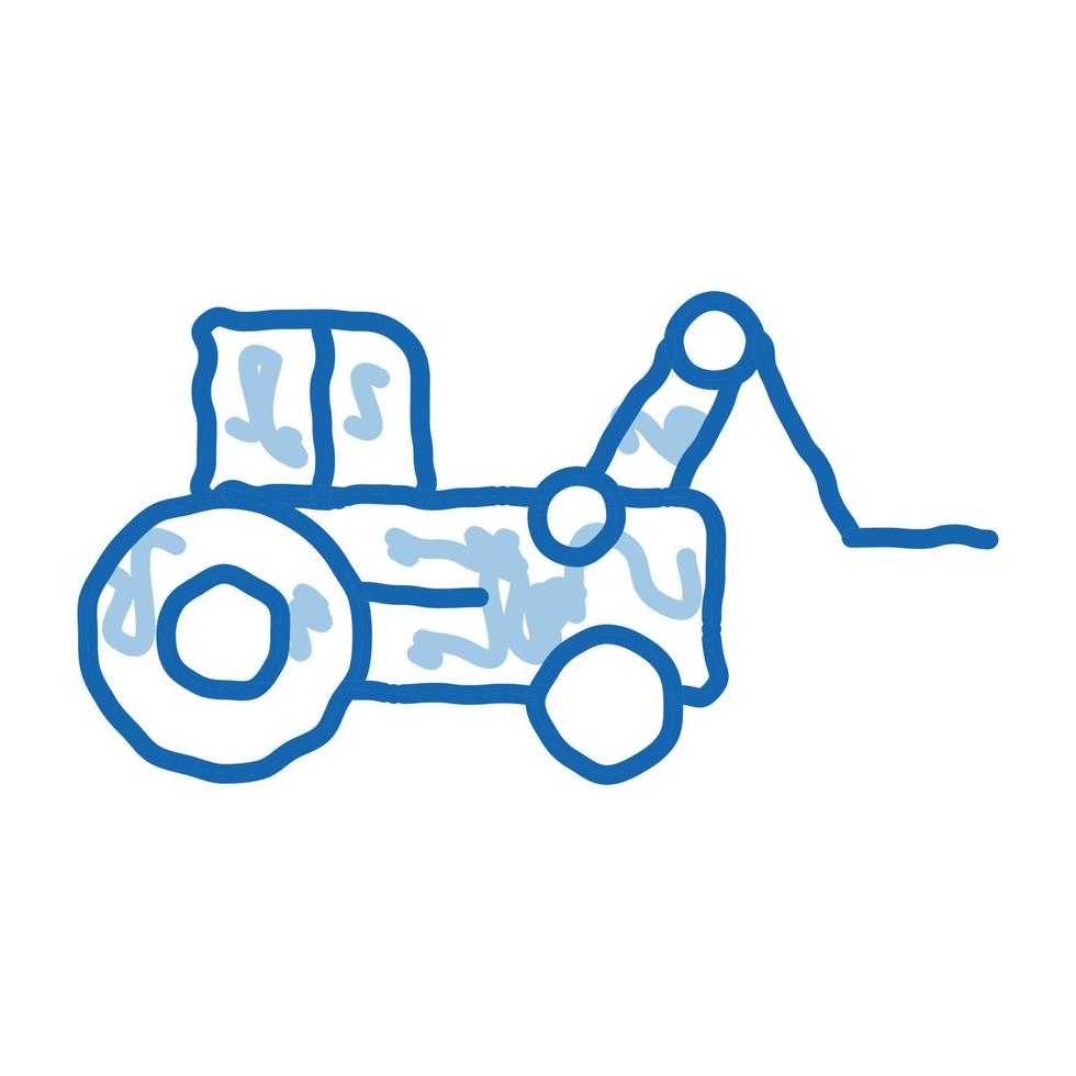 caso cargador tractor vehículo garabato icono dibujado a mano ilustración vector