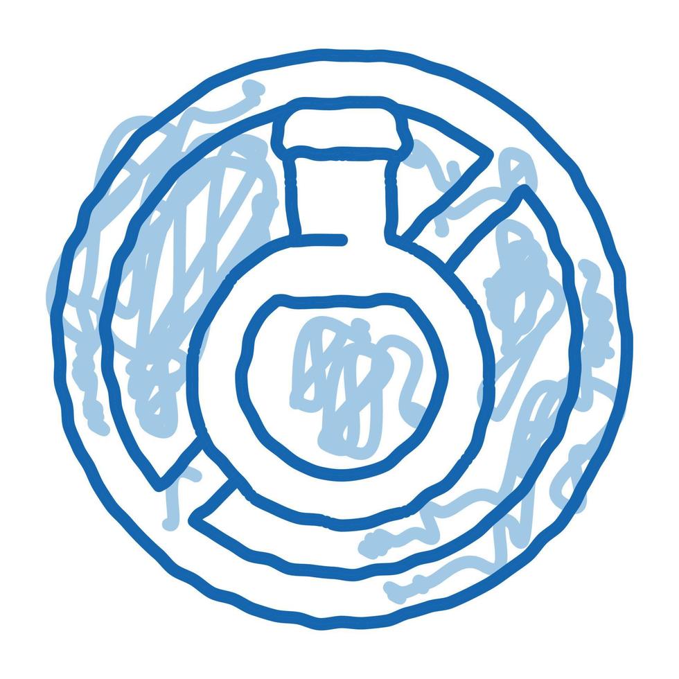 signo libre de alérgenos bebida doodle icono dibujado a mano ilustración vector